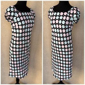 Vintage Black and Pink Polka Dot Mini Dress